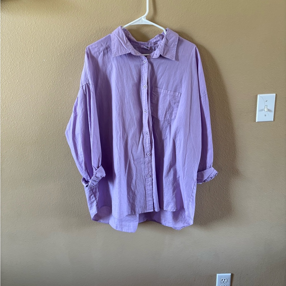 Cotton On Lavender Women's Button Down Shirt